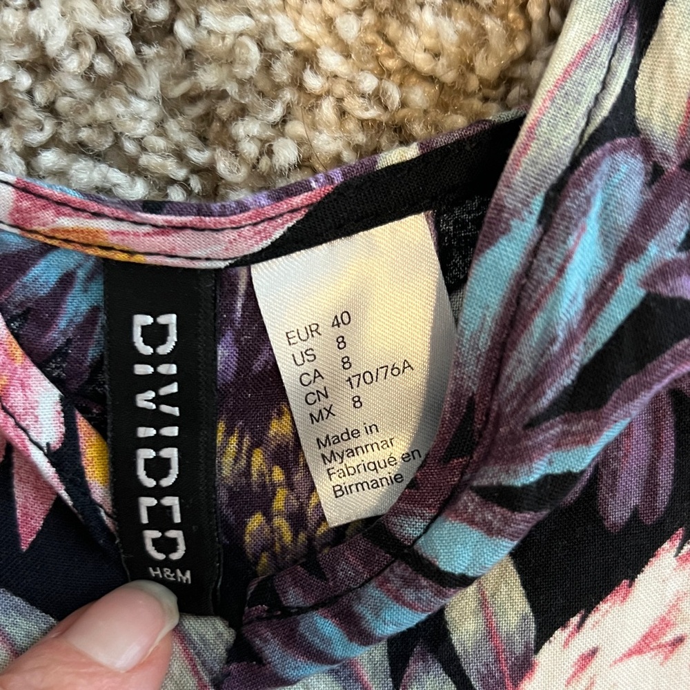 H&M Floral Swim Coverup in Black and Pink - Picture 2 of 6